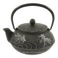 Japanese Iron Teapot Tetsubin Gold and Black Goldfish